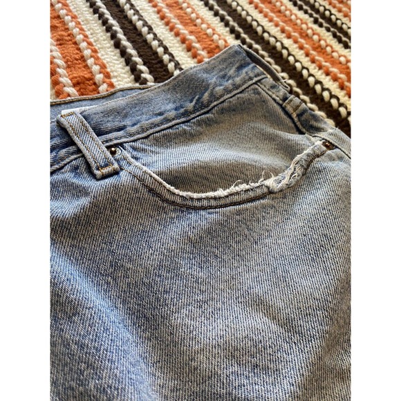 Levis Mens 560 Jeans 34x27 Loose Fit Blue Denim Medium Wash Whiskering Workwear - Picture 10 of 15